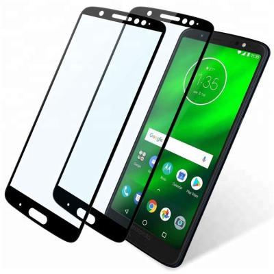 China Anti-scratch / Tempered Glass Full Cover Anti-fingerprint silk printing film For Moto G6 Plus Screen Protector for sale