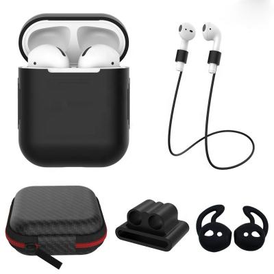 China Universal Shockproof 6 In 1 Box Kit Case Soft Shockproof Silicone Protective For Air Pods Earbuds Case Fill Cover With Care Hook for sale