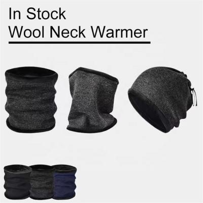 China Hot Sale Multifunctional Unisex Adjustable Balaclava Wool Neck Warmer Short Striped Beanie Hats for sale