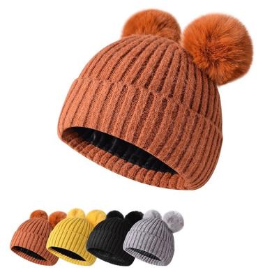 China MANUFACTURER Custom Logo Lined Hat Pompom COMMON Female Knitted Beanie Anti-pilling for sale