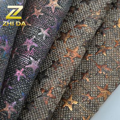 China Stain Resistant Chinese Wholesale Colorful Star Printing And Tan Jute Cotton Fabric For Canvas Tool Belt Apron for sale