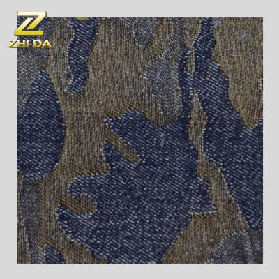 China Shrink-Resistant Poly Camouflage Fabric Fashion Cotton Jacquard Camouflage Denim Fabric For Denim Shoes Bag for sale