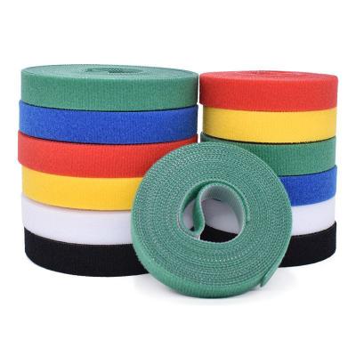 China Durable Black Ultra Thin Elastic Nylon Double Sided Hook And Loop Tape Roll for sale