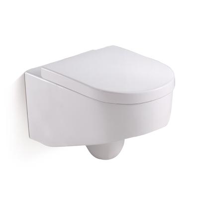 China Hot Selling White Double-flow Porcelain Design P-trap Wall Hung Dresser Single Wall Hanging Toilet for sale