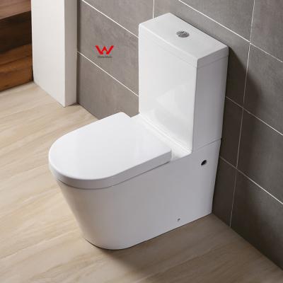 China Double-Flow Good Quality Watermark Toilet New To Wall Sanitary Ware Modern Two Piece WC Toilets for sale