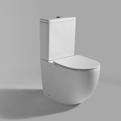 China Double-Flow Modern Western Style Toilet Floor Stand Washroom WC Sanitary Toilet Two Piece Toilet for sale