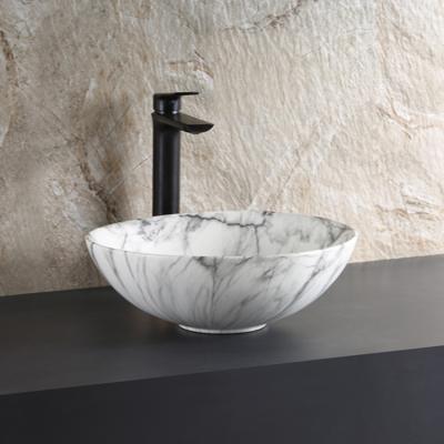 China Clean Minimalist Cheap Table Mount Art Bowl Shaped Basin Modern Marble Wash Basin for sale