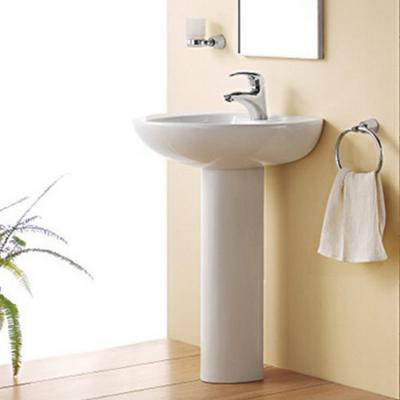 China Supplier Easy Clean Classic Design Porcelain Pedestal Washbasin Sanitary Ceramic Vessel Floor Sink for sale