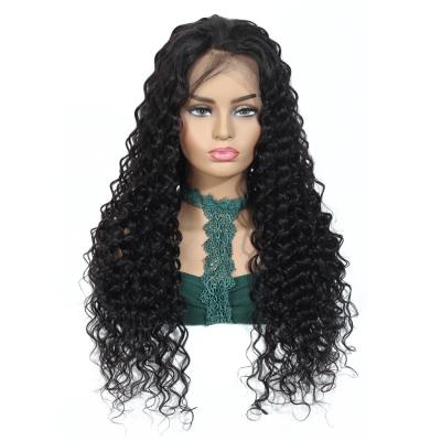 China Real Mink Cambodian Hair Full Lace Wig 100% Unprocessed Deep Wave 150 Density With Baby Hair Glueless Full Lace Deep Curly Wig for sale