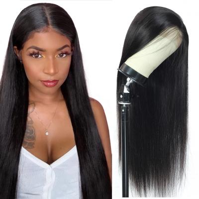 China New Virgin 13X6 Lace Front Wig Hair Band Wave Natural Black Brazilian Popular Silky Straight Human Hair Lace Front Wigs For Black Women Wig for sale