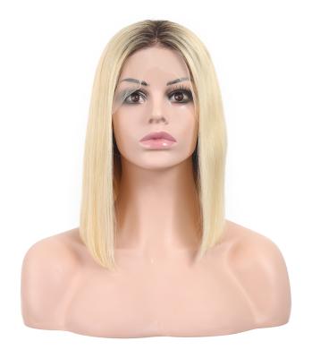 China Yeswigs 1b-613 Straight Blonde Peruvian Cuticle Aligned Bob Frontal Hair Silky Straight Unprocessed Virgin Lace Hair Wig for sale