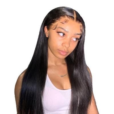 China Factory Straight Cheap Seller Raw Indian Virgin Cuticle Aligned Human Hair 13X4 HD Full Natural Straight Lace Front Wig For Black Women for sale