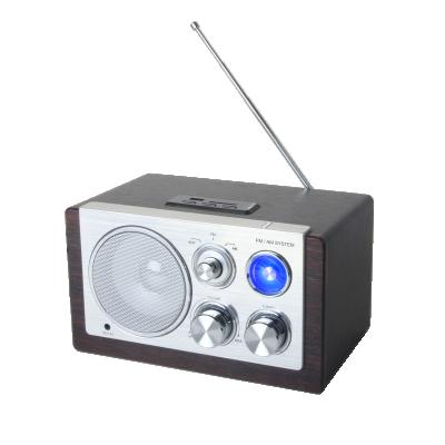 China Home AM/FM Radio Hot-selling Factory Directly Supply USB AUXINE Retro FM AM Speakers Wooden Radio SD WMA MP3 Player for sale