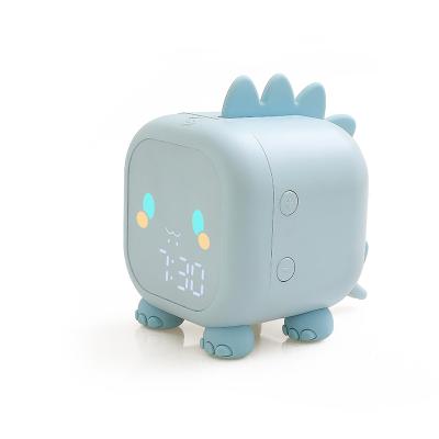 China Cartoon USB Voice Time Cartoon Silicone Lamp Led Night Light Children Small Sleep Training Children Alarm Clock for sale