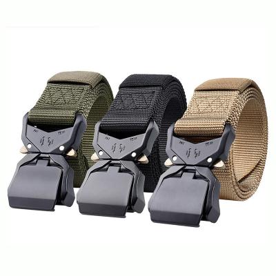 China Neutral/Men's and women's outdoor snake belts new buckle belt tactical zinc alloy quick release wear-resisting durable nylon belt for sale