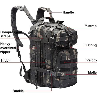 China Vigorous multi-functional waterproof sticker waterproof tactical camouflage embroidery bag travel polyester backpack custom for sale