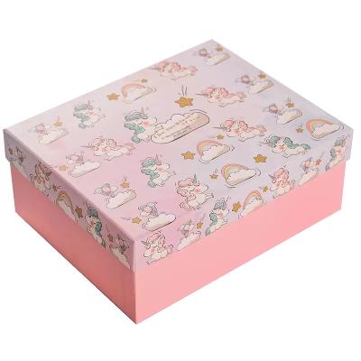 China Recycled Materials Made in China Unicorn Cartoon Pattern Shoes Gift Package Box for sale