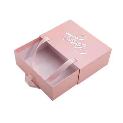 China Recycled Materials Customized Design Luxury Pink Cardboard Drawer Apparel Packaging Box for sale