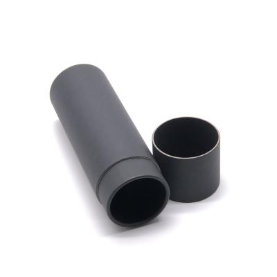 China Recycled Materials Wholesale Black Round Cylindrical Gift Boxes Packaging Tube Box for sale