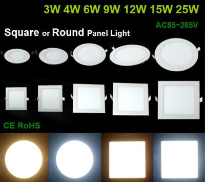 China New Design 3W/ 6W / 9W / 12W / 15W/ 18W LED round Panel Light Aluminum Alloy+PMMA Cover for sale