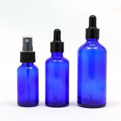 China Non Spill 5ML 10ML 15ML 20ML 30ML 50ML 60ML 100ML Cobalt Blue Eoro Dropper Bottle Essential Oil Glass Bottle for sale