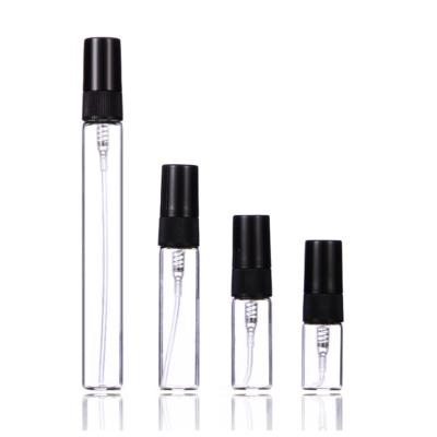 China Personal Care 1.5ml 2ml 2.5ml Clear Mini Atomizer Mist Vial Sample Spray Glass Empty Perfume Bottle for sale