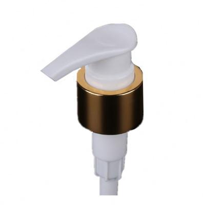 China Non Spill 24/410 Gold Aluminum Lotion Dispenser Pump Soap Pump Water Bottle Pump for sale