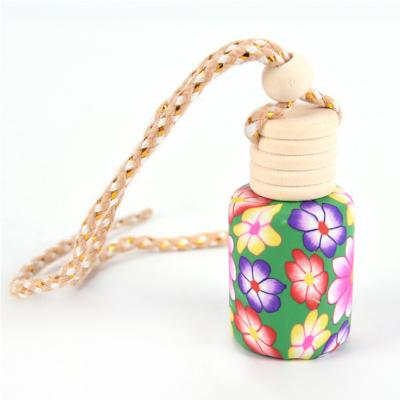 China Wholesale Gift 5ml 8ml 10ml Empty Hanging Diffuser Car Perfume Frosted Bottle With Wooden Cap for sale