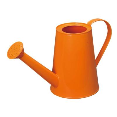 China New Design Simple Classic Metal Bucket Style Fashion Orange Watering Can Gauge For Modern Home Gardening for sale