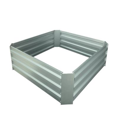 China Durable Easily Assembled Square Galvanized Steel Flower Raised Garden Bed Planter Box For Vegetable Flower Planter for sale