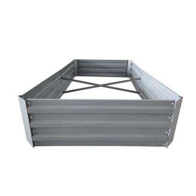 China Easy Assemble Fashion Durable Metal Expanded Garden Bed Galvanized Rectangle Box Planter For Vegetables Flowers Fruits for sale