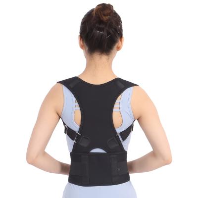 China Breathable T Fabric Neoprene Back And Neck Brace Posture Corrector Adjustable Shoulder Support Clavicle Upper Back Brace for sale