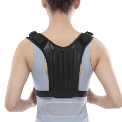 China Adjustable Custom Logo Hot Selling Upper Back Flexible Support Patch Tape With Back Clavicle Support Leather Material Shoulder Back for sale