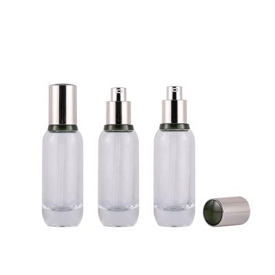 China Factory Stock 30ml Frosted Glass Container Emulsion Essential Oil Base Glass Personal Transparent Liquid Cosmetic Bottle for sale