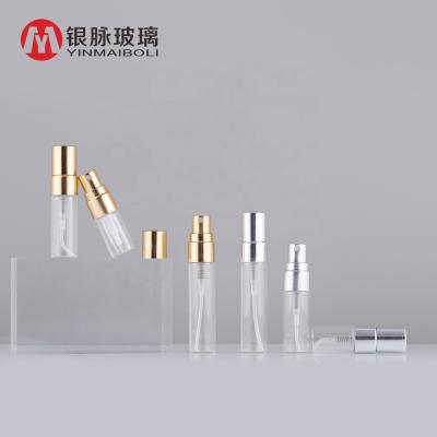 China Hot sale 2ml 3ml 5ml personal care mini glass bottle perfume mist spray glass bottle empty transparent travel bottle with spray head for sale