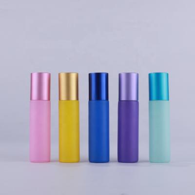 China Personal Care Matte Roller Bottle 10ml Perfume Eye Cream Roller Bottle 10ml Pink Blue Yellow Green Glass Glass Bottle for sale