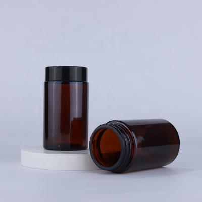 China Personal Care Custom Screen Printing Logo 200g Amber Glass Cosmetic Cream Jars for sale