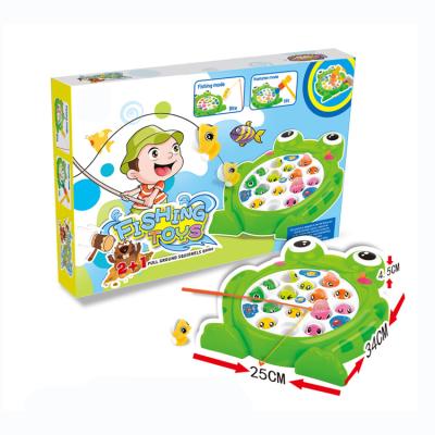 China Mini Plastic Desk Frog 2 Set In 1 Set Magnetic Fishing Toy for sale