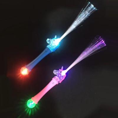 China Plastic Light Up Toy Fiber Optic Glowing Stick Led Flashing Stick Toy for sale