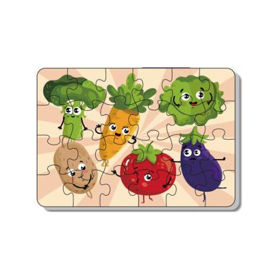 China Vegetable Cartoon Toy 24pcs Cardboard Puzzle for sale