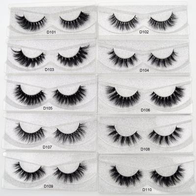 China 3D Effect 100% Real Mink False Eyelashes Cruelty 3D Mink Lashes Full Strip Mink Lashes D Series 22mm Free Hand for sale