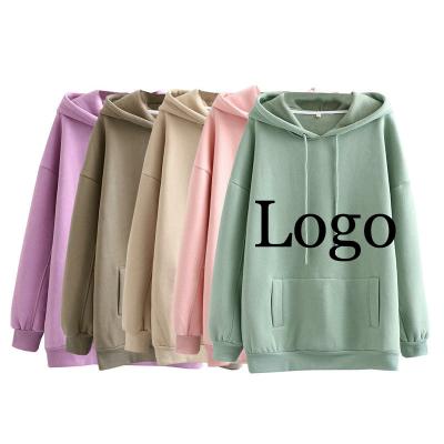 China Breathable Popular Custom Women Hoodie Set Plain Logo Pullover Colorful Basics Embroidery Hoodies for sale