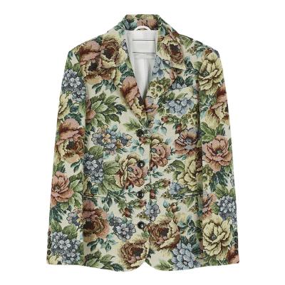 China 2022 Anti-wrinkle special design women flower western style clothes wholesale formal western suit office suit with floral coat for sale