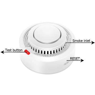 China Smoke Only For Home Security Tuya WiFi App Control Wifi Photoelectric Optical Battery Operated Smart Smoke Detector for sale