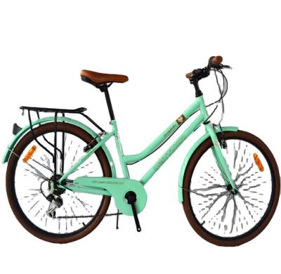 China Wholesale new 26 inch wheel steel city bicycle 6 speed steel lady factory design lady bicycle for women for sale