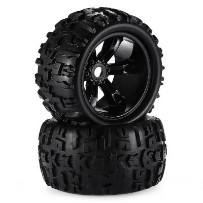 China RC Hobby 2pcs 3.6 Inch 150mm Monster Truck Wheel Rim and Tire for 1/8 TRX HSP HPI E-MAXX Savage Flux ZD Racing RC Car for sale