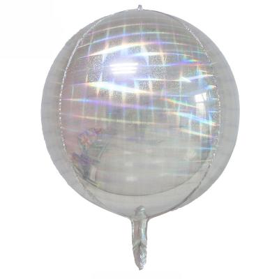 China Aluminum Foil 22 Inch Silver Laser 4D Foil Balloons For Wedding Birthday Festival Party Decorations for sale