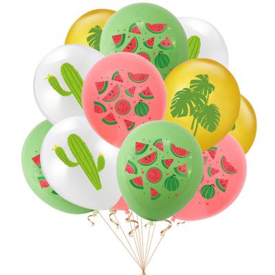 China Wholesale Latex Watermelon Theme Balloon Hawaii Summer Party Decorations for sale