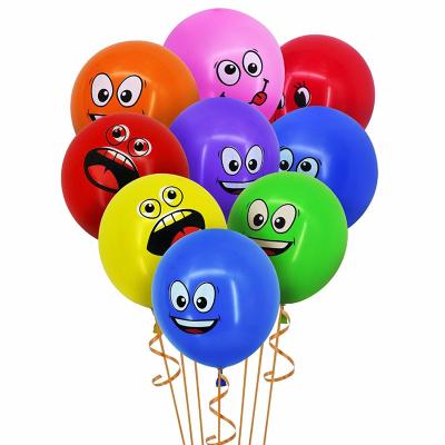 China 12 Inch Colorful Cartoon Meme Smile Face Latex Balloon For Party Supplies for sale