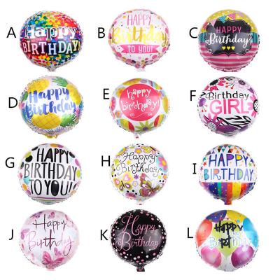 China 18inch foil happy birthday balloon for birthday party decoration for sale